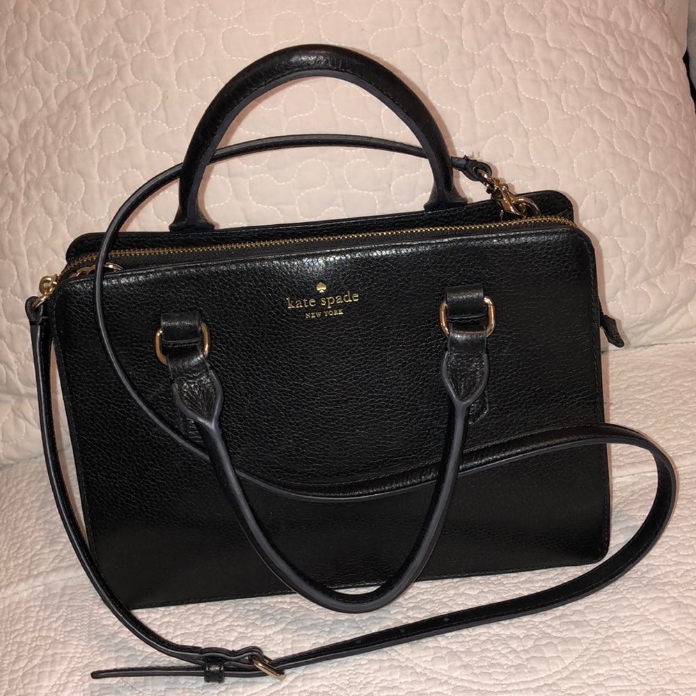 Black Leather Kate  Spade Dr Bag